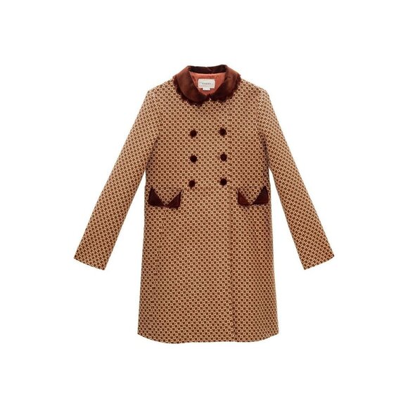 NWT Gucci Kids Wool Coat In Brown Size 10